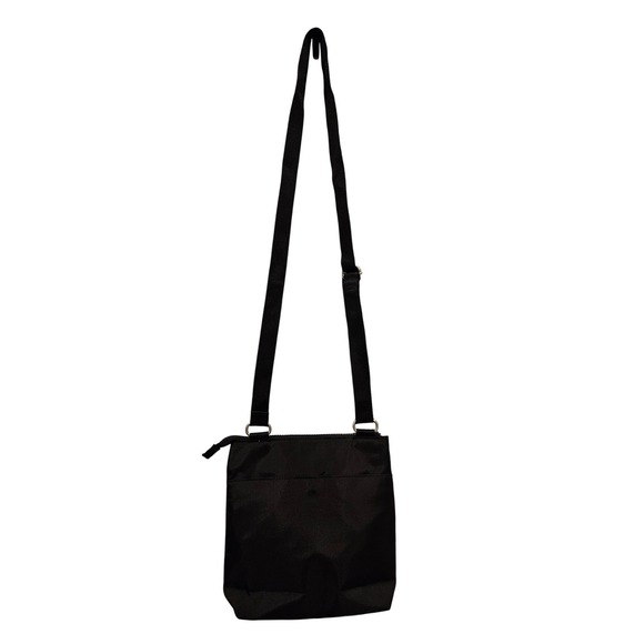 Bagallini Black Nylon Crossbody Bag Adjustable Strap Zip Pockets - Picture 3 of 4